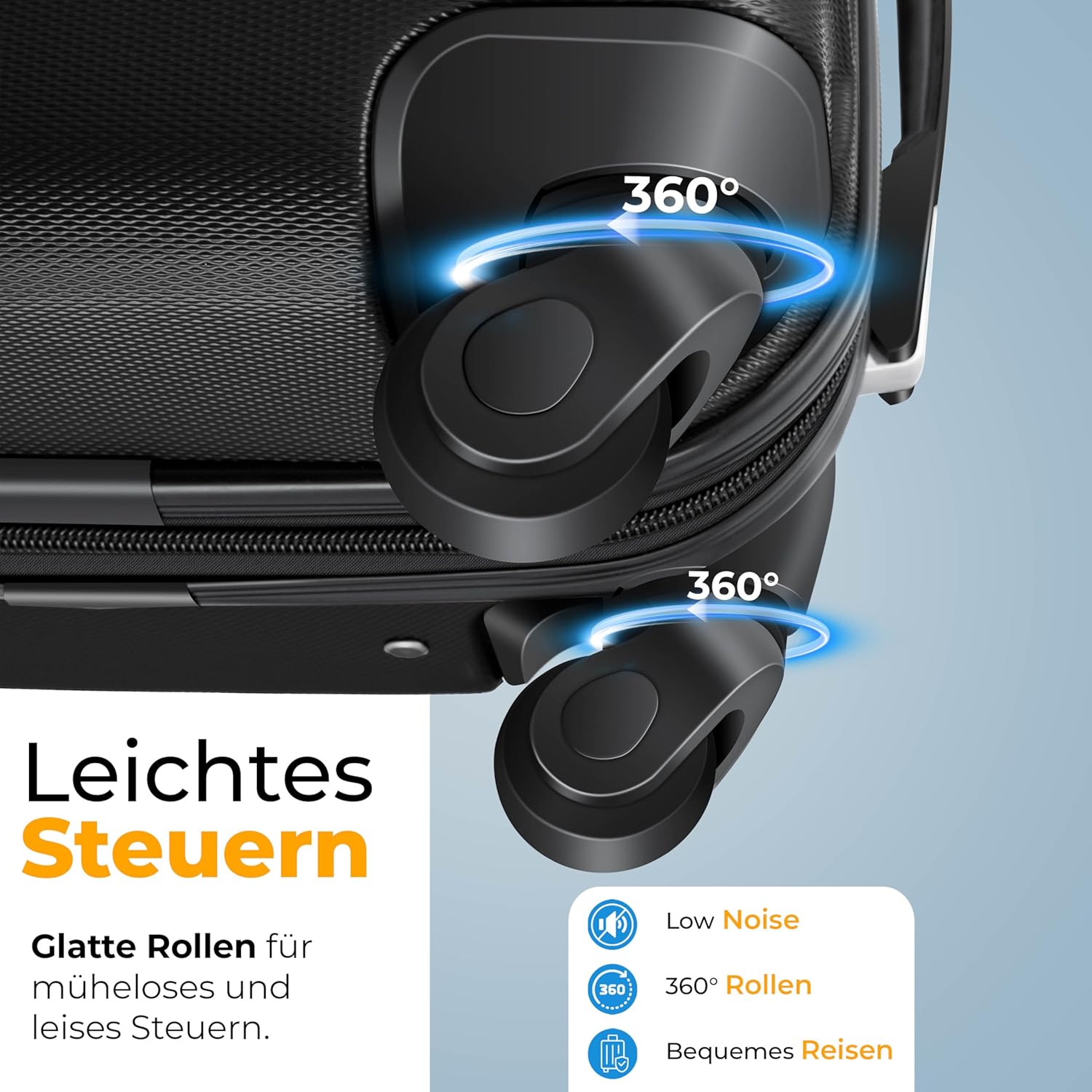 KESSER® 4tlg. Hartschalenkofferset Hartschalenkoffer Reisekoffer Set Reisekofferset Trolley Koffer 4 Rollen ABS-Hartschale Teleskopgriff Inkl. Kofferwaage + Gepäckanhänger Rollkoffer Schloss, S-M-L-XL — Ansicht 4