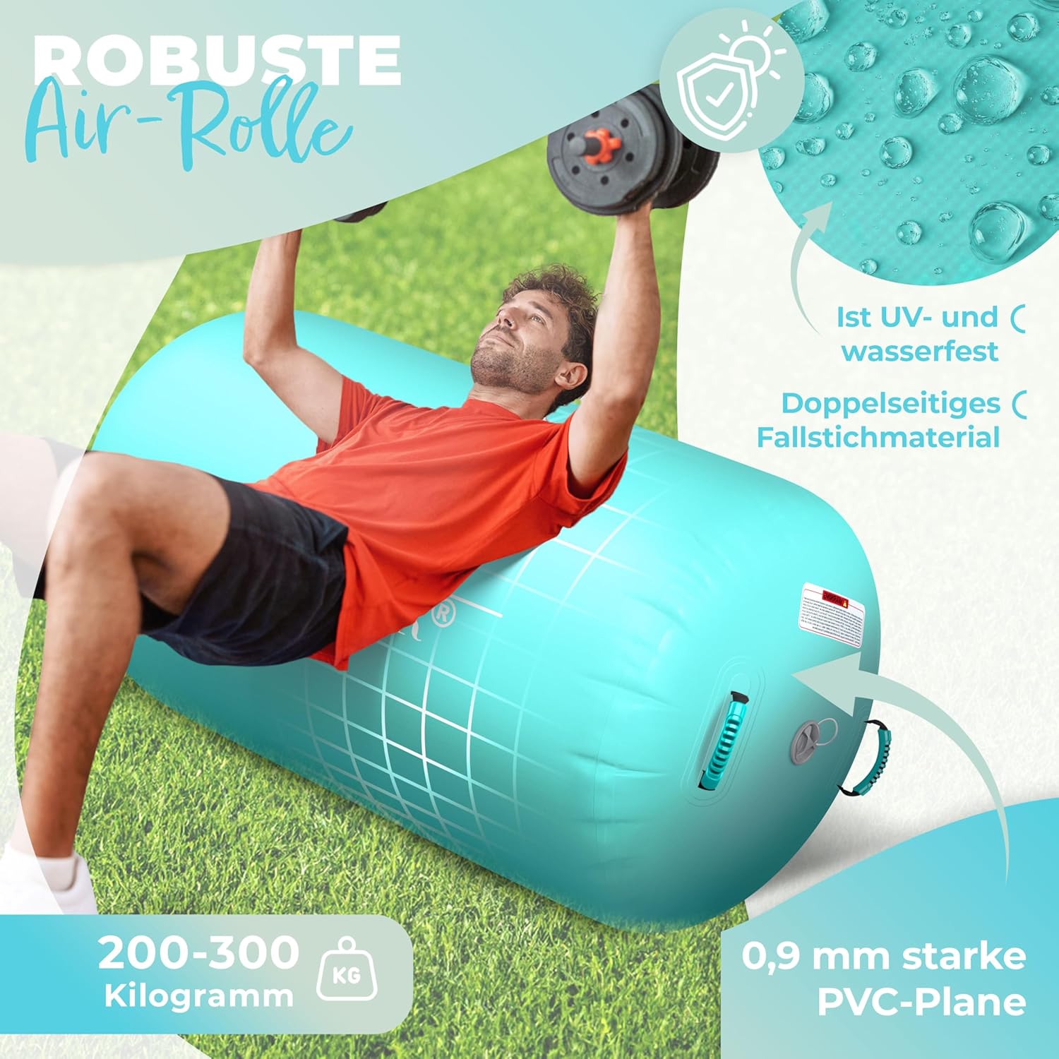KESSER® Aufblasbare Airtrack | inkl. Tragetasche & elektr. Luftpumpe | Barrel Tumbling, Yoga, Fitnessmatte, Trainingshilfe, Turnmatte, Balance Trainer, Sportmatte, Gymnastikmatte, Workout — Ansicht 5