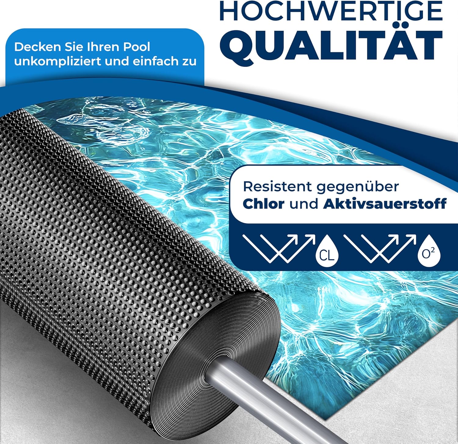 KESSER® Pool Solarfolie 400 μm | Solarplane Rechteckig 700x400cm Poolabdeckung | Solarabdeckplane flexibel zuschneidbar | Poolplane für Wassererwärmung | Solarabdeckung mit Schere, Lochzange & 12 Ösen — Ansicht 3