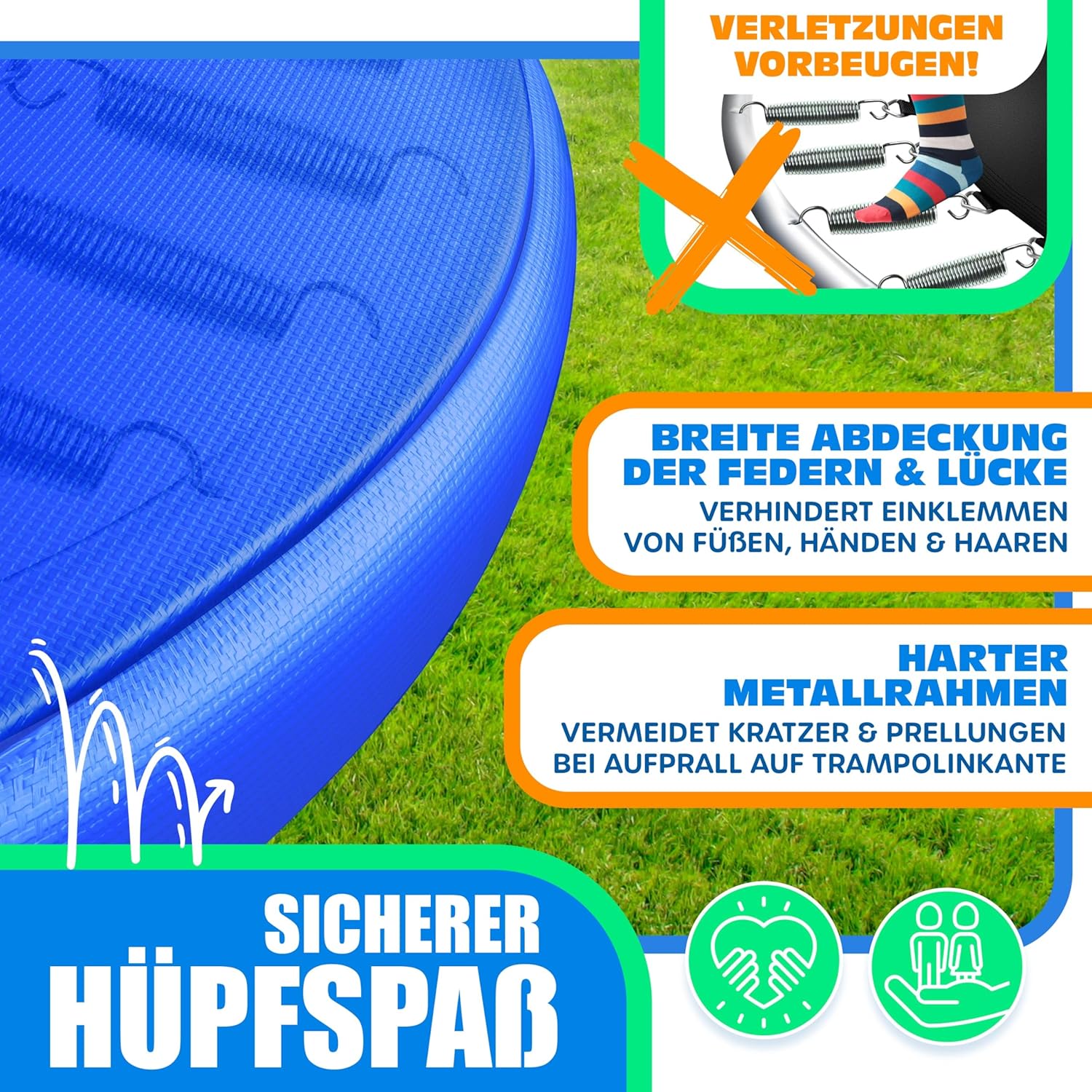 KESSER® - Trampolin Randabdeckung Ø 244, 305, 366, 426 cm, 30cm breit 100% UV-beständig reißfest Federabdeckung inkl. Beachball — Ansicht 3