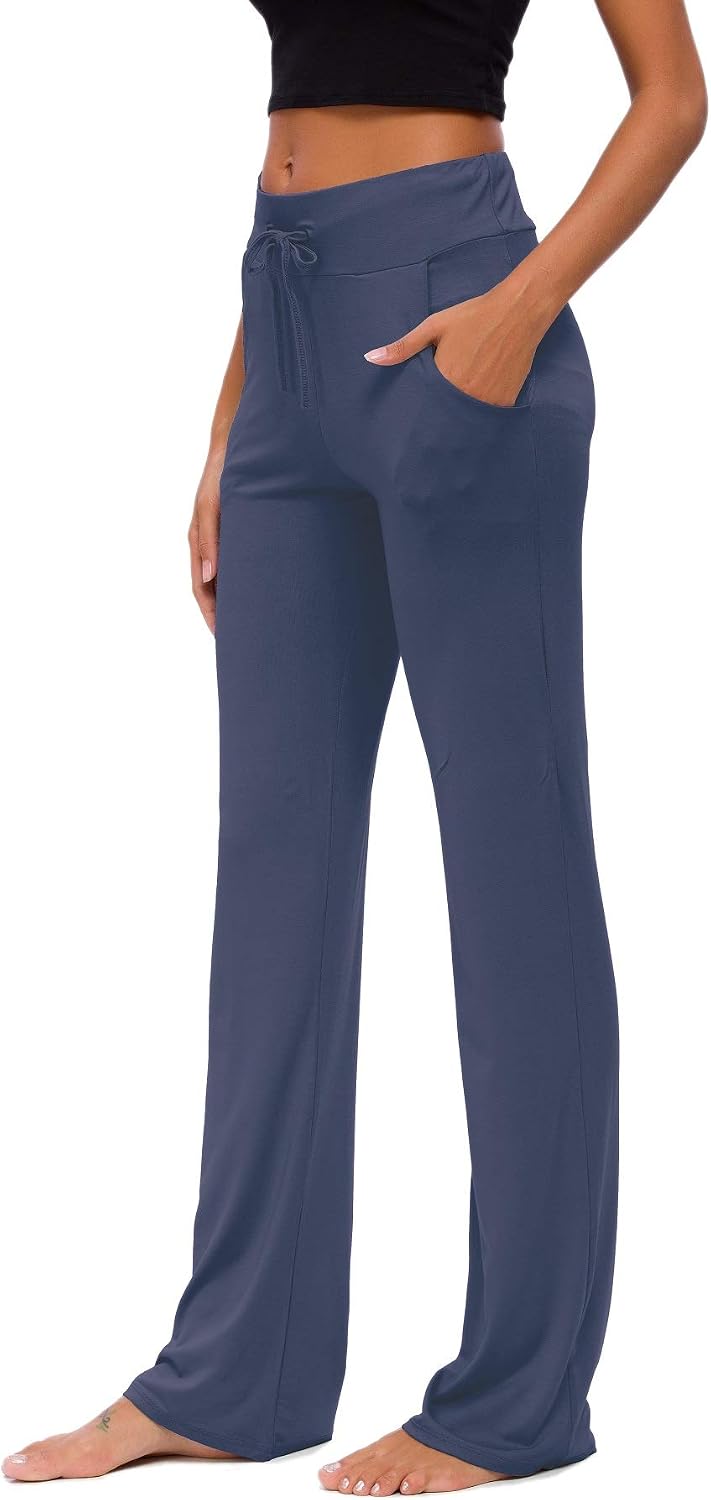 KESSER Yogahose Jogginghose Damen mit Taschen Freizeithose Straight Leg Modal Sporthose Kordelzug Damenmode Culotte Lounge Running Lang Frauen Hose — Ansicht 4