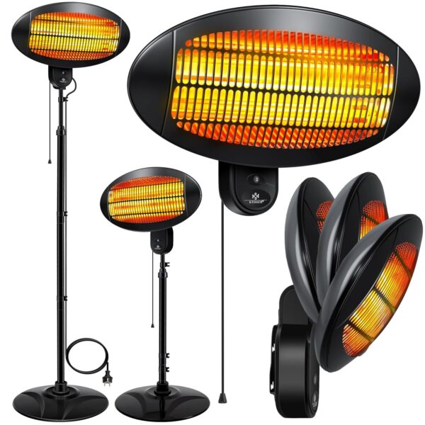 Kesser® 2000 W Infrarotheizung – Quarz, höhenverstellbar, Boden‑ & Patioheizung