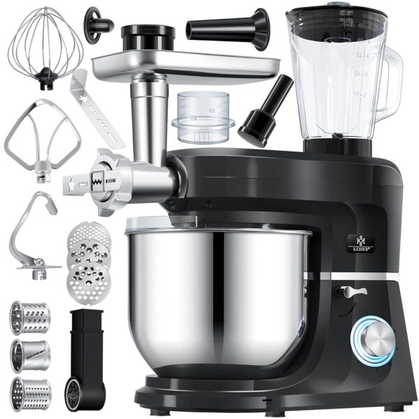 KESSER 3‑in‑1 Food Processor K‑KM 3000: Mixen, Kneten, Hacken – 5,5 L Schüssel, 1,5 L Entsafter