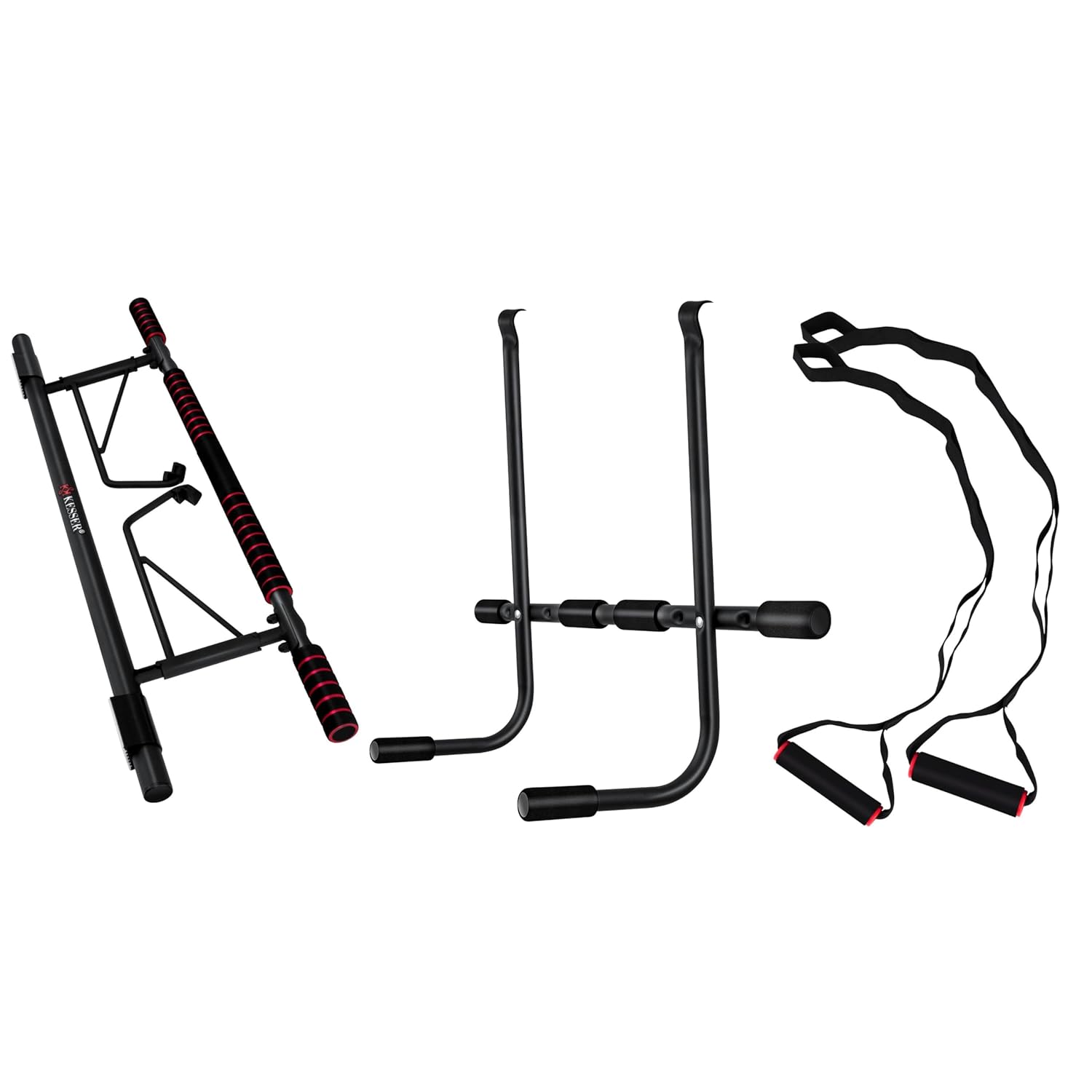 KESSER 4‑in‑1 Pull‑Up Bar – DIP & Power Ropes, Türrahmen ohne Schrauben