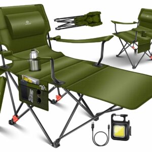 KESSER® Camping Lounger 2‑in‑1 – bis 160 kg, extra breit, inkl. Getränkehalter