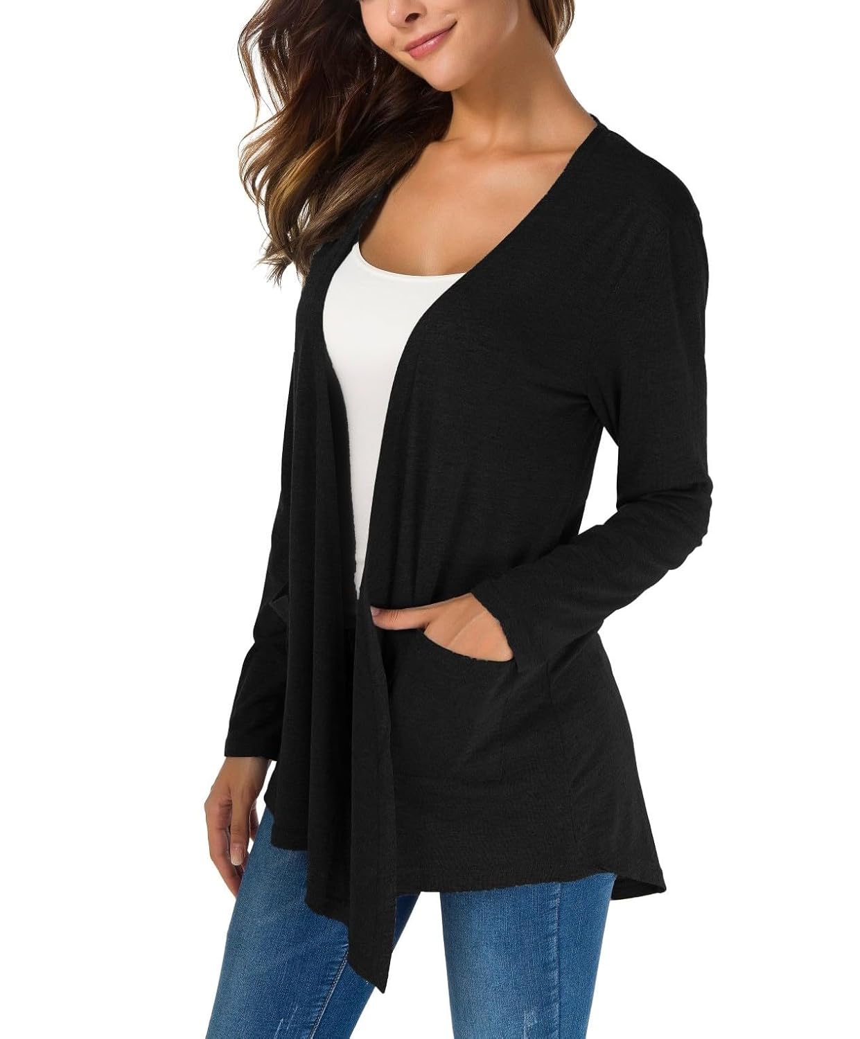 KESSER Cardigan Damen Langarm 2‑Taschen Slim Fit Soft & Vielseitig