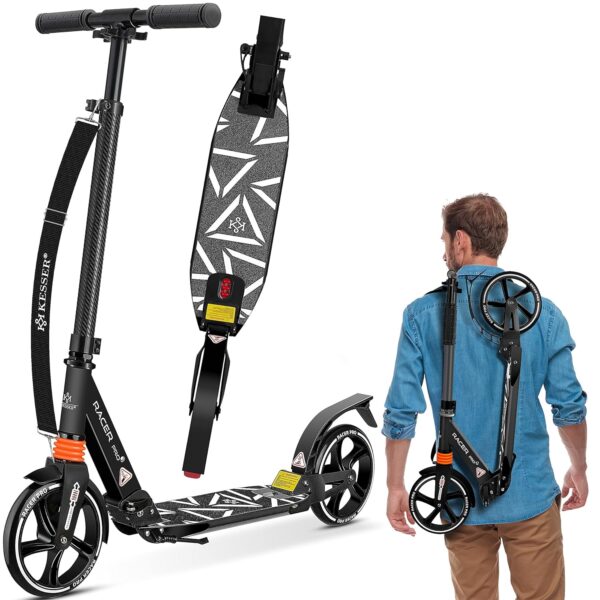 KESSER City Scooter 205mm PU Räder, doppelte Federung, höhenverstellbar, faltbar