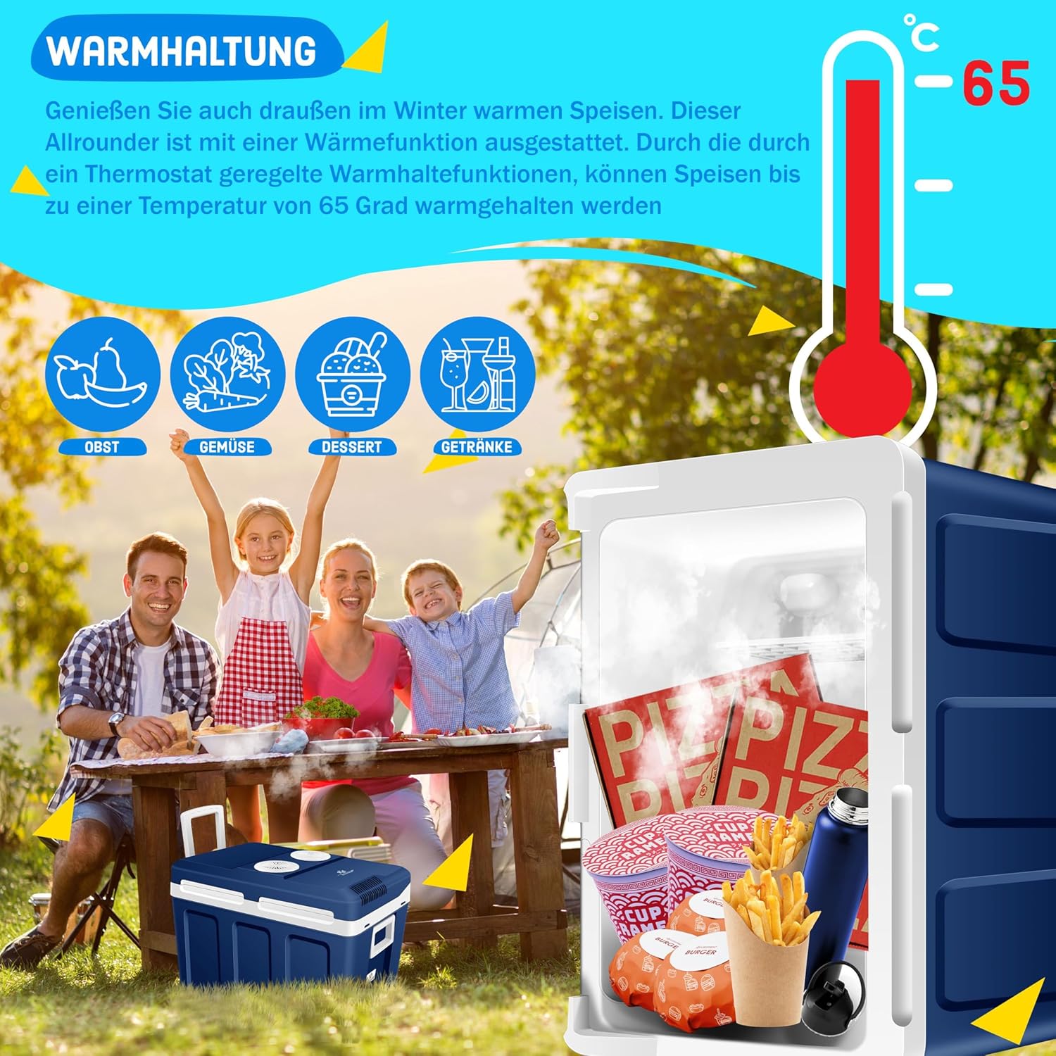 Kesser® Cool Box 40L mit Rädern – Thermoelektrische Mini‑Kühlschrank 12V/230V