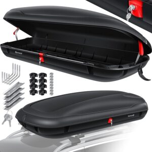 KESSER® Dachbox 400 L – zentrale Sperre, universell für PKW/Van/SUV, Carbon