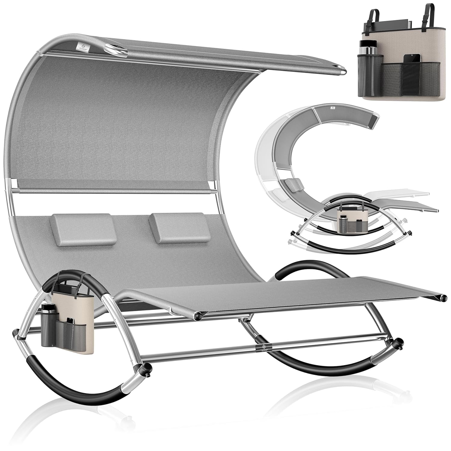 KESSER® Doppel-Sonnenschläger, Sonnendach, ergonomisch, 240 kg, 2 Personen