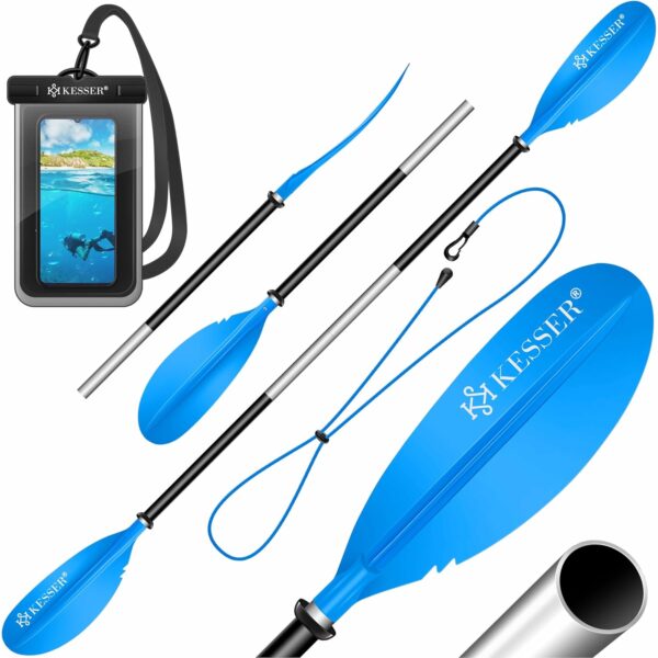 KESSER® Double Paddle 4‑Stück – 228 cm Aluminium, ultraleicht für Kajak & SUP