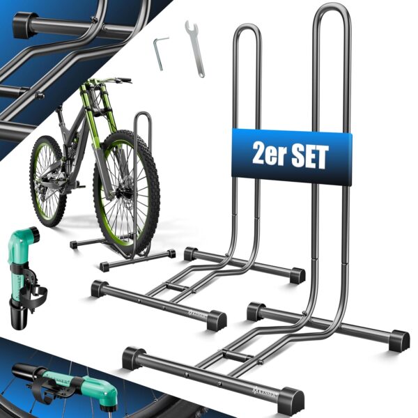 KESSER® Einzelschicht-Bike‑Ständer Stahl bis 65 mm für E‑Bike, MTB, City, Road