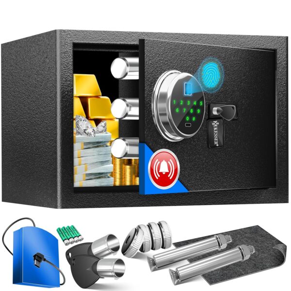 KESSER Elektronischer Tresor Fingerabdruck & Schlüssel, 3× Doppelbolzen, Notbatterie