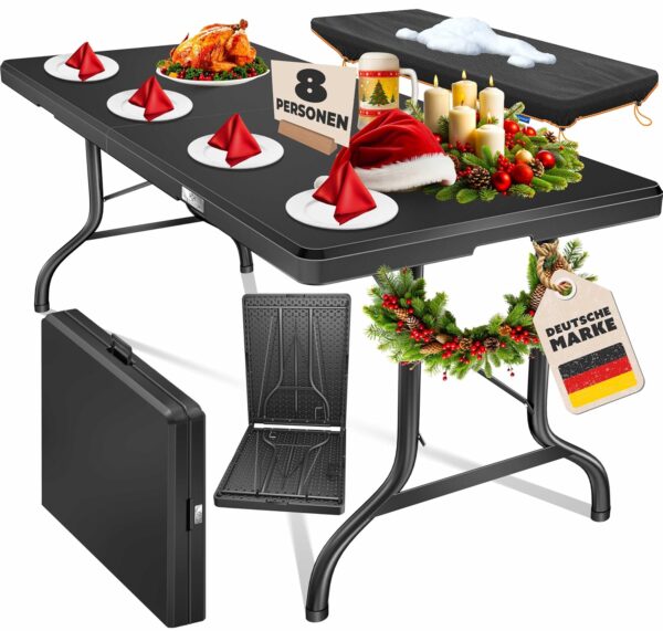 Kesser® Faltbarer Buffettisch 183x76 cm, 6 Personen, Traggriff aus Plastik