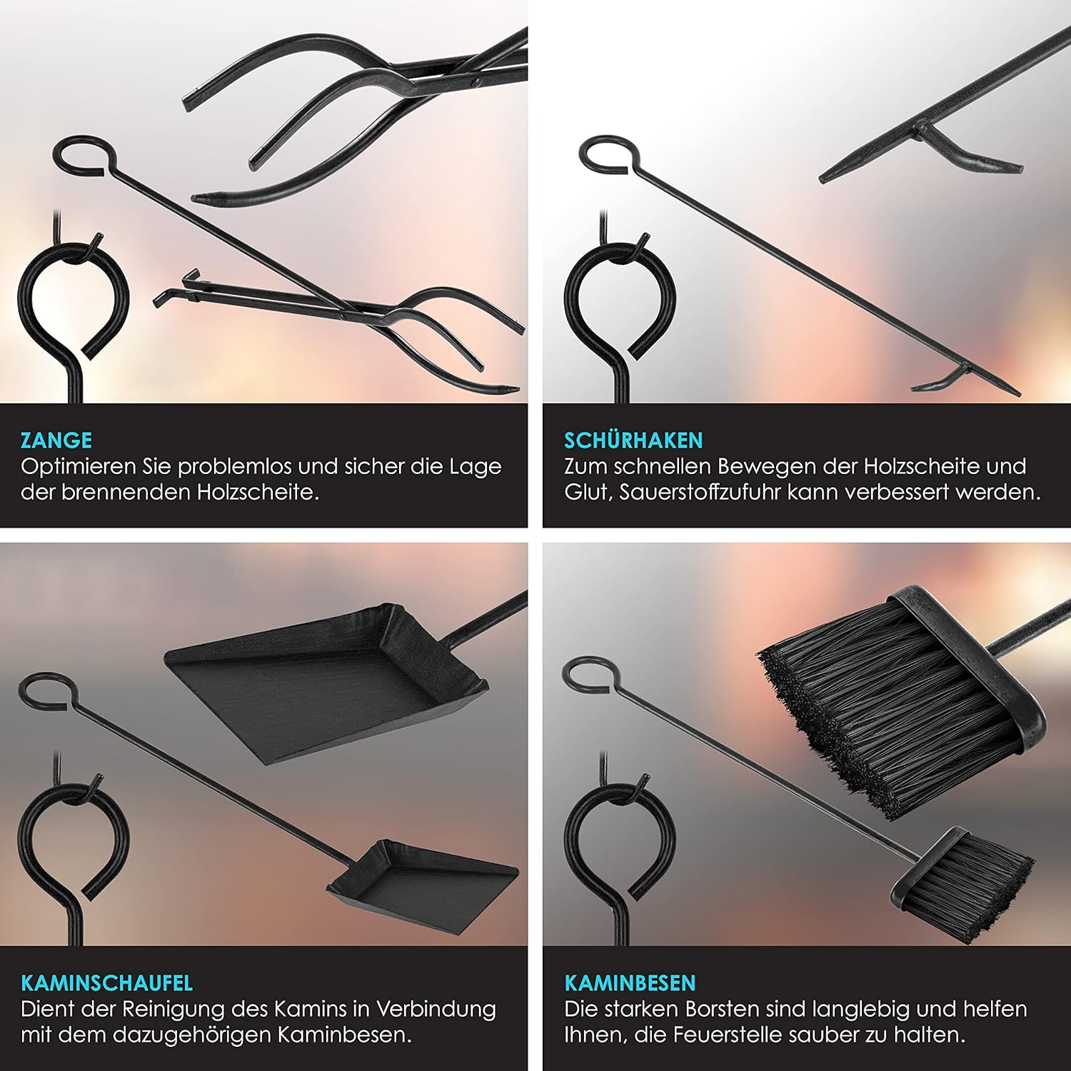 KESSER® Feuerholzregal 5‑Stück, 2‑Stufen, Stahl, innen & außen, 40x30x74,5 cm