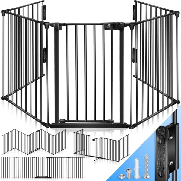 KESSER® Feuerwehr-Sicherheitsgitter 305 cm, Metall, Tür, 60 × 75 cm, Schwarz