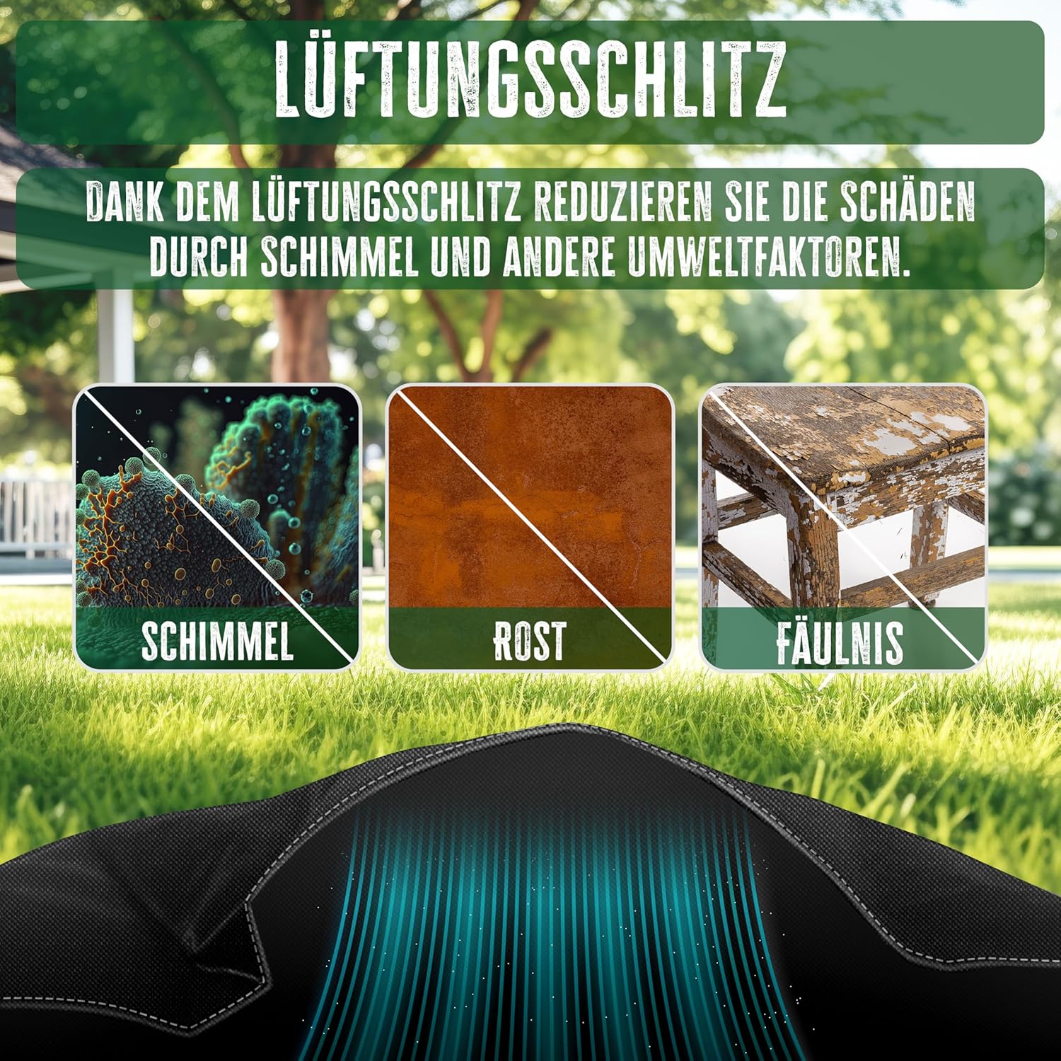 KESSER® Gartenmöbelabdeckung 242x162cm, 420D Oxford, UV- & wasserdicht, windfest, winterfest