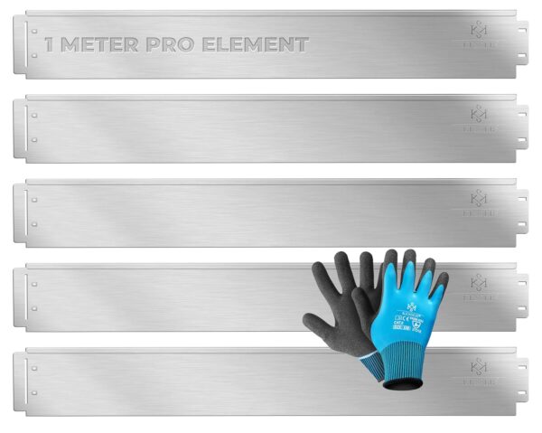 KESSER® Gartenrandschutz Metall‑Palisade 5‑50 m, 100 × 14/18 cm, Mähkante