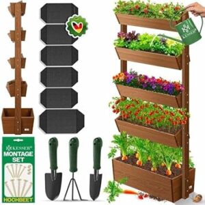 Kesser® Hochbeet mit Ebenen – Premium, vielseitig für Blumen, Gemüse & Kräuter – Gartenfleece