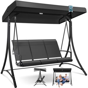 KESSER® Hollywood Swing Sonnendeck 3‑Sitzer 300 kg, rutschfeste Füße, wasserabweisend