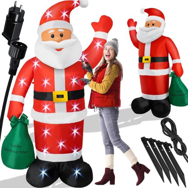 Kesser® Inflatable Santa XXL LED, 195 cm, leiser Aufblas, IP44 Wetterfest