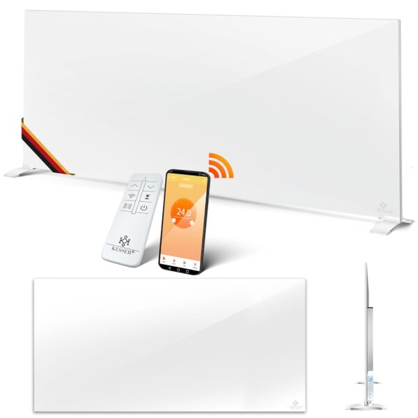 KESSER® Infrarot-Heizlüster 700 W – 2‑in‑1 Tisch/Wand, Fenster‑Sensor, App & Remote