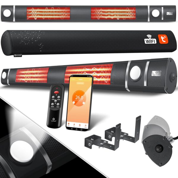 KESSER Infrarotheizung 3000 W WLAN Fernbedienung LED Licht Schutzabdeckung