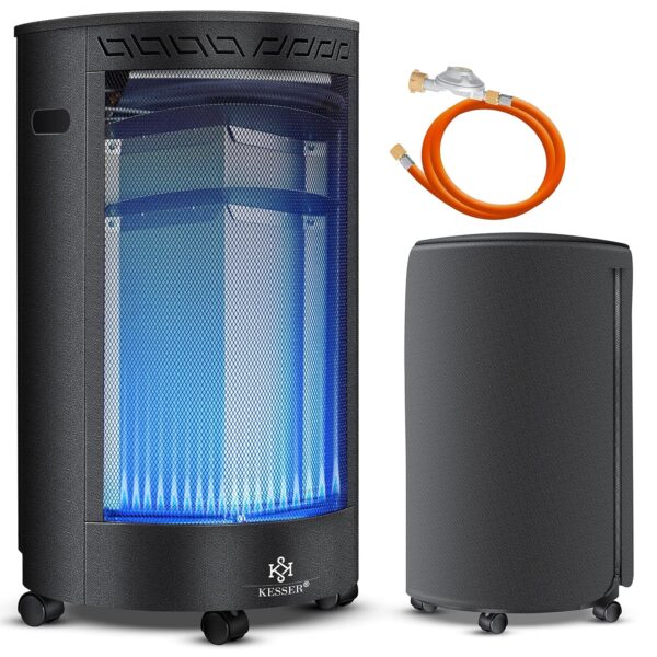 KESSER® Keramik‑Gasheizgerät 4200 W Infrarotbrenner, Gasdruckregler & Schutzabdeckung (Butan/Propan)