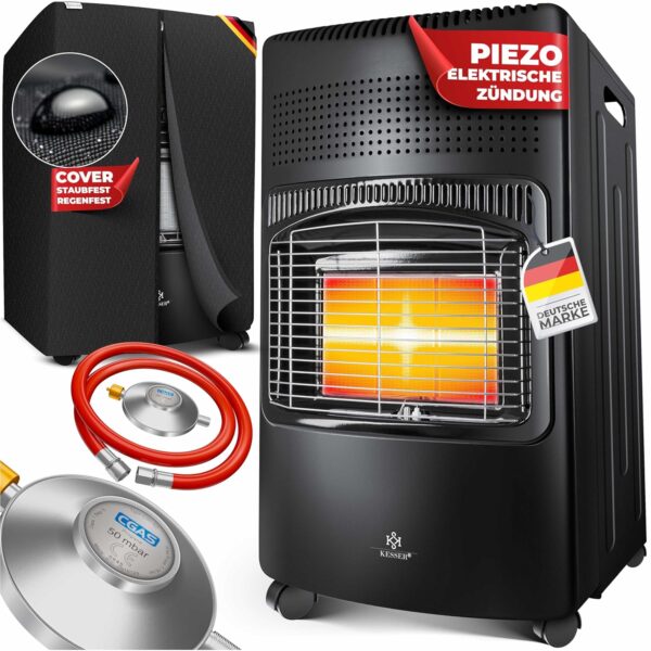 Kesser® Keramik‑Gasheizung 4200W Infrarotbrenner Regulierer 15kg Butan/Propan (Klasse A)