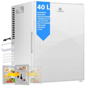 KESSER Mini Fridge 40 L – Glasfront, geräuschlos, verstellbarer Türscharnier