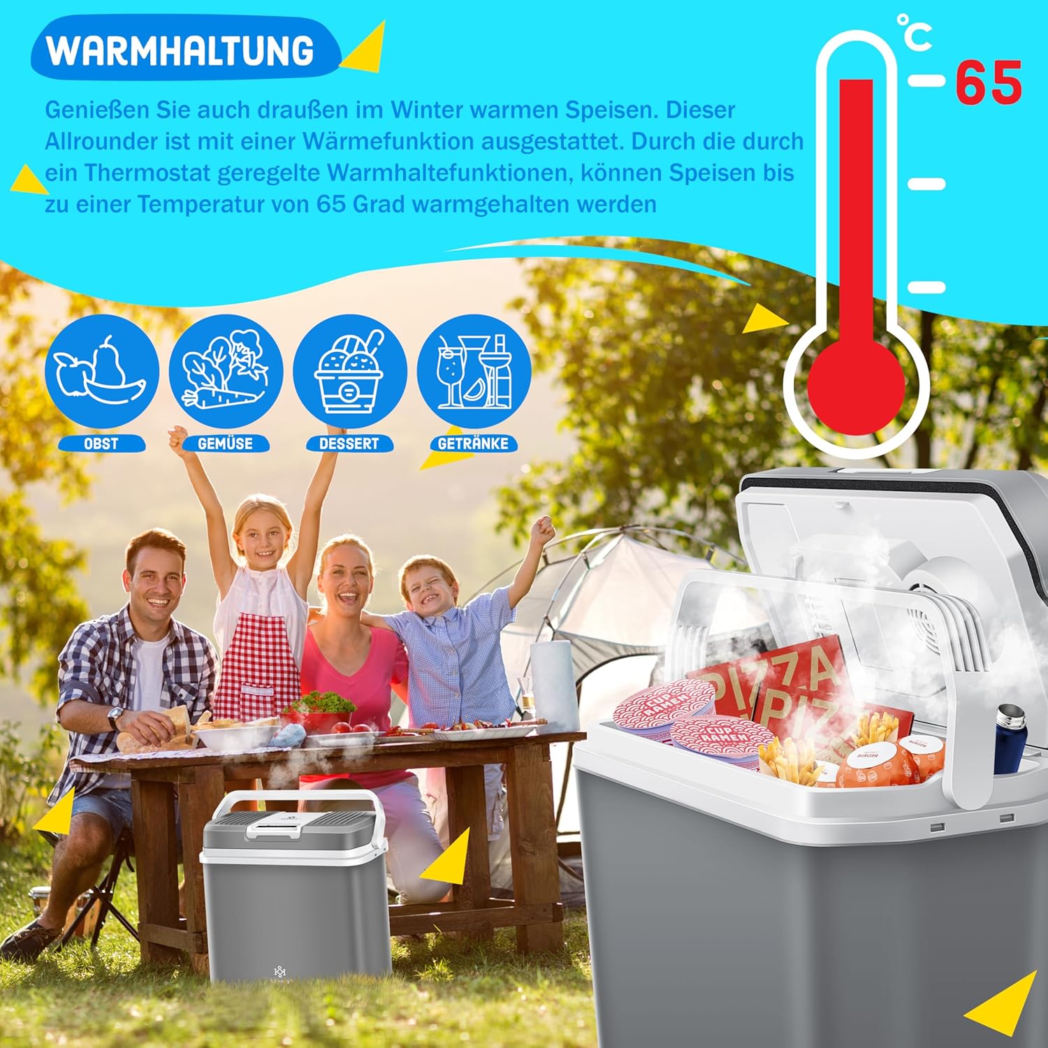 KESSER Mini‑Kühlschrank 24 L Dual‑Voltage 12 V/230 V, kühlt & wärmt, A+++