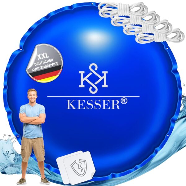 KESSER® Pool Cushion Winter 400 cm – Doppelte Nähte, Luftpolster, UV‑PVC, 4 Seile