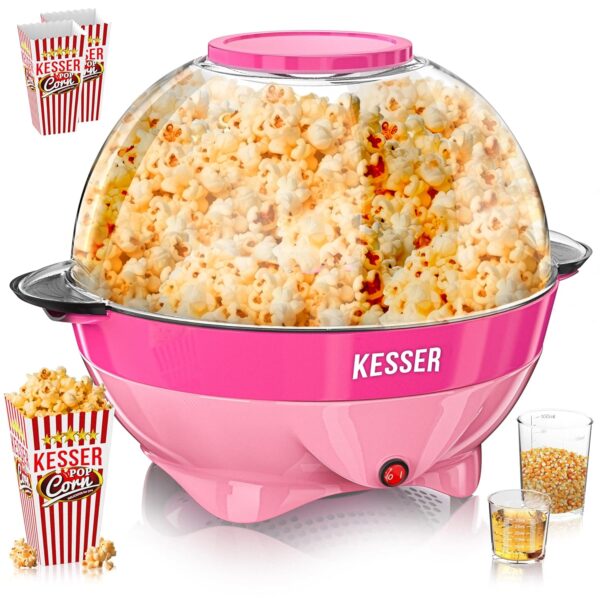KESSER® Popcornmaschine 800 W, 5,5 L, antihaft, leise & schnell, Messbecher