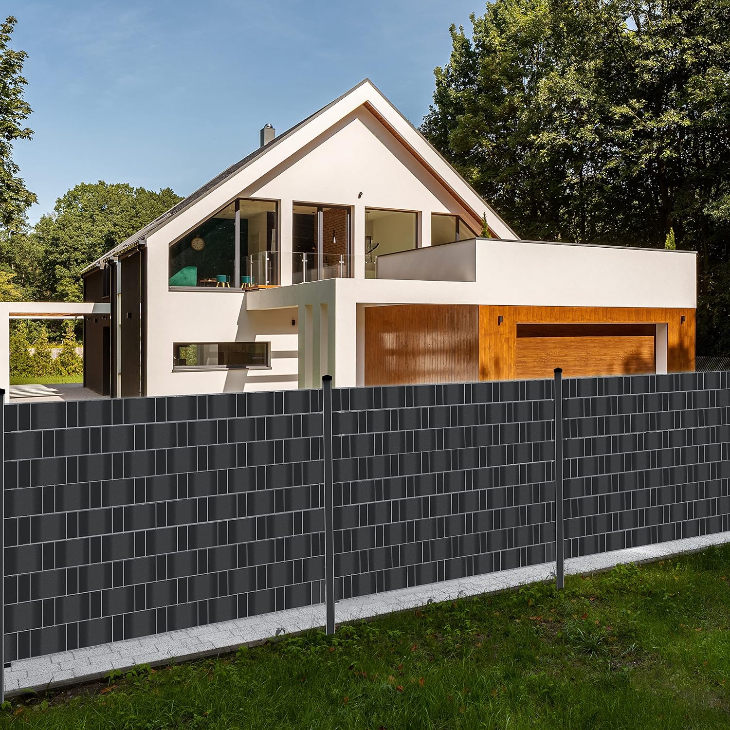 KESSER® Privatsphäre‑Filmschlaufen PVC, 70 m × 19 cm, wetterfest, winddicht, Doppelstab