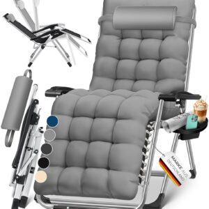 KESSER® Sonnenliege Deckchair faltbar, wetterfest, 200 kg, extra breite verstellbare Rückenlehne