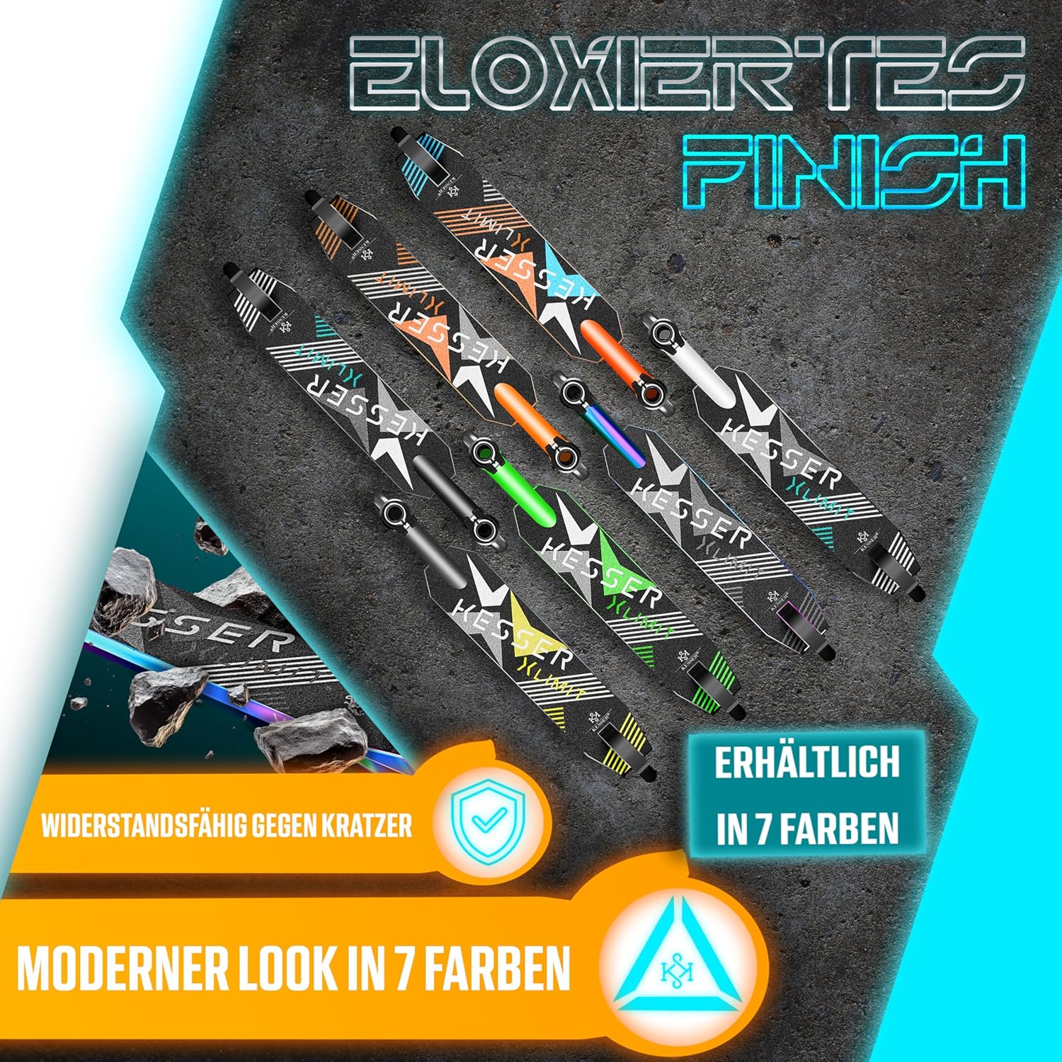 KESSER Stunt Scooter X‑Limit 360° Lenkung, ABEC 9 Kugellager, 100 mm PU Räder