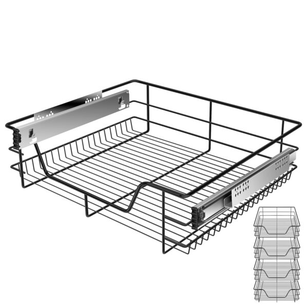 KESSER® Teleskopregal 4x60 cm – Vollauslauf, Schubladenrolle, Küche