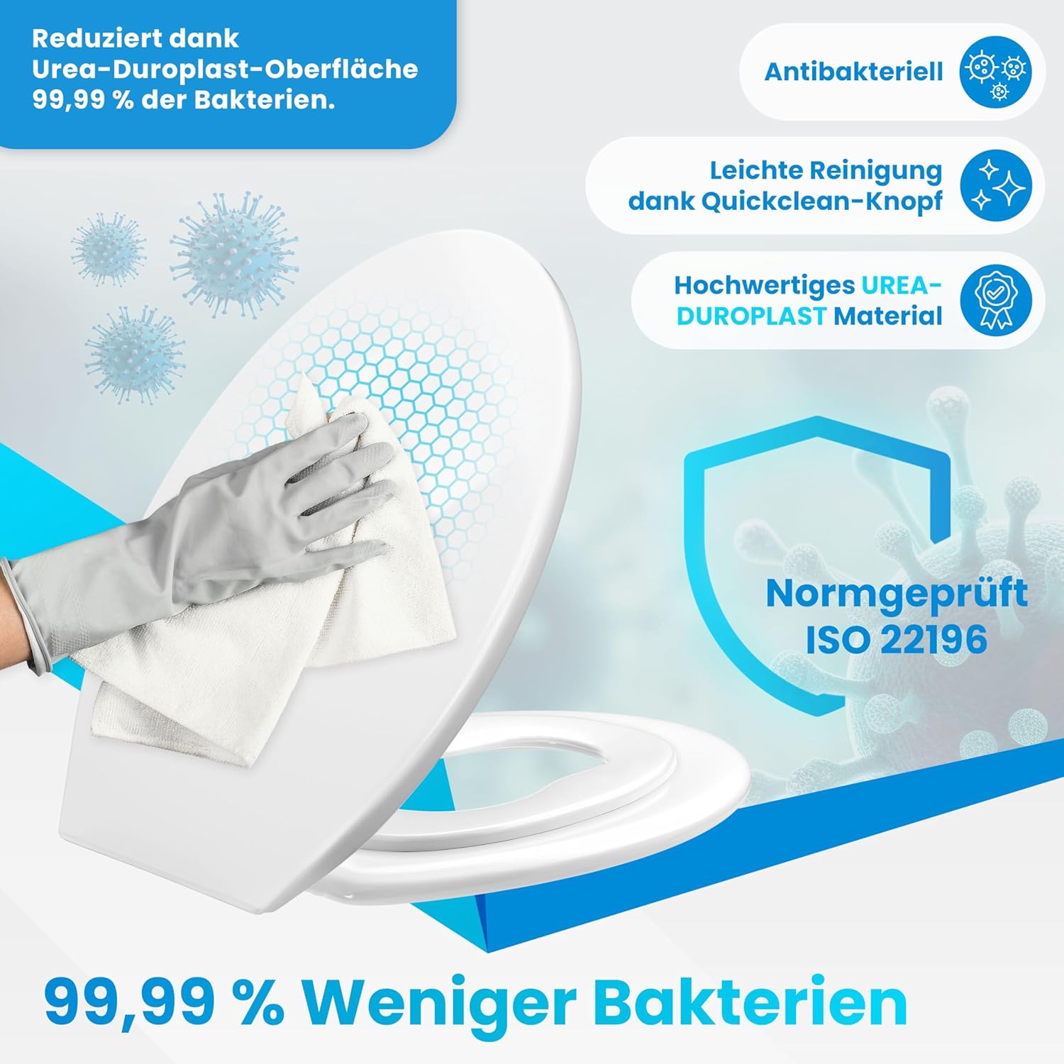 KESSER® WC-Sitz Soft-Close Schnellverschluss Duroplast Edelstahl-Anschlüsse Kinder