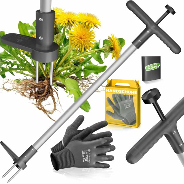 KESSER Weedschnitt‑Stick mit T‑Handle, Fußpedal, 3 Stahlzähne