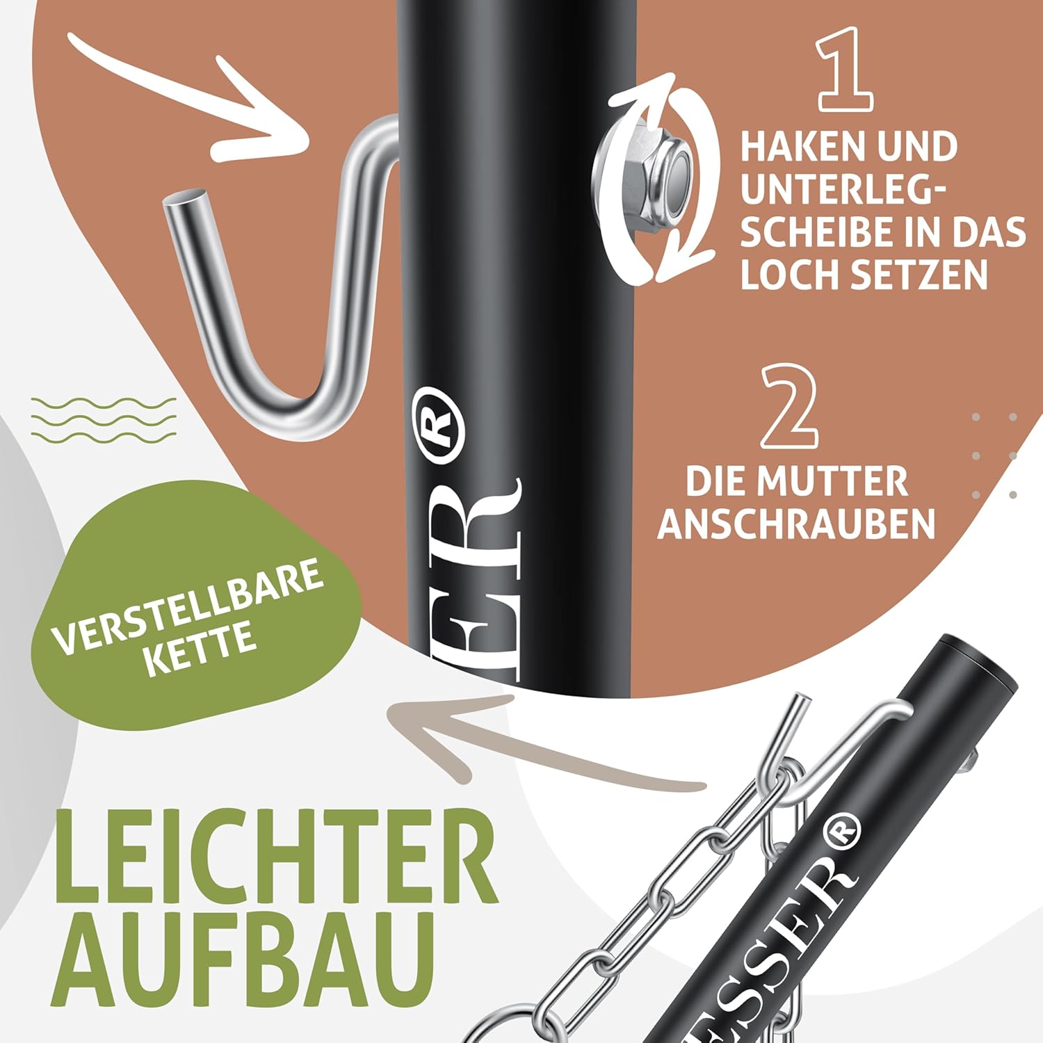 KESSER® XXL Doppelhängematte mit Rahmenpolster, 200 kg, 2‑Personen, Indoor/Outdoor